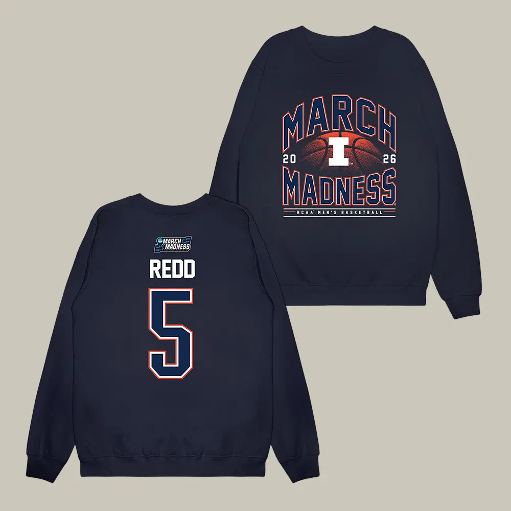 Illinois NCAA Men's Basketball AJ Redd Sweatshirt Fighting Illini Final Four Apparel Basketball Gear