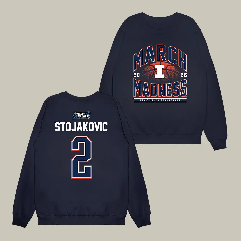 Illinois NCAA Men's Basketball Andrej Stojakovic Sweatshirt Basketball Apparel Fan Gift For Mom