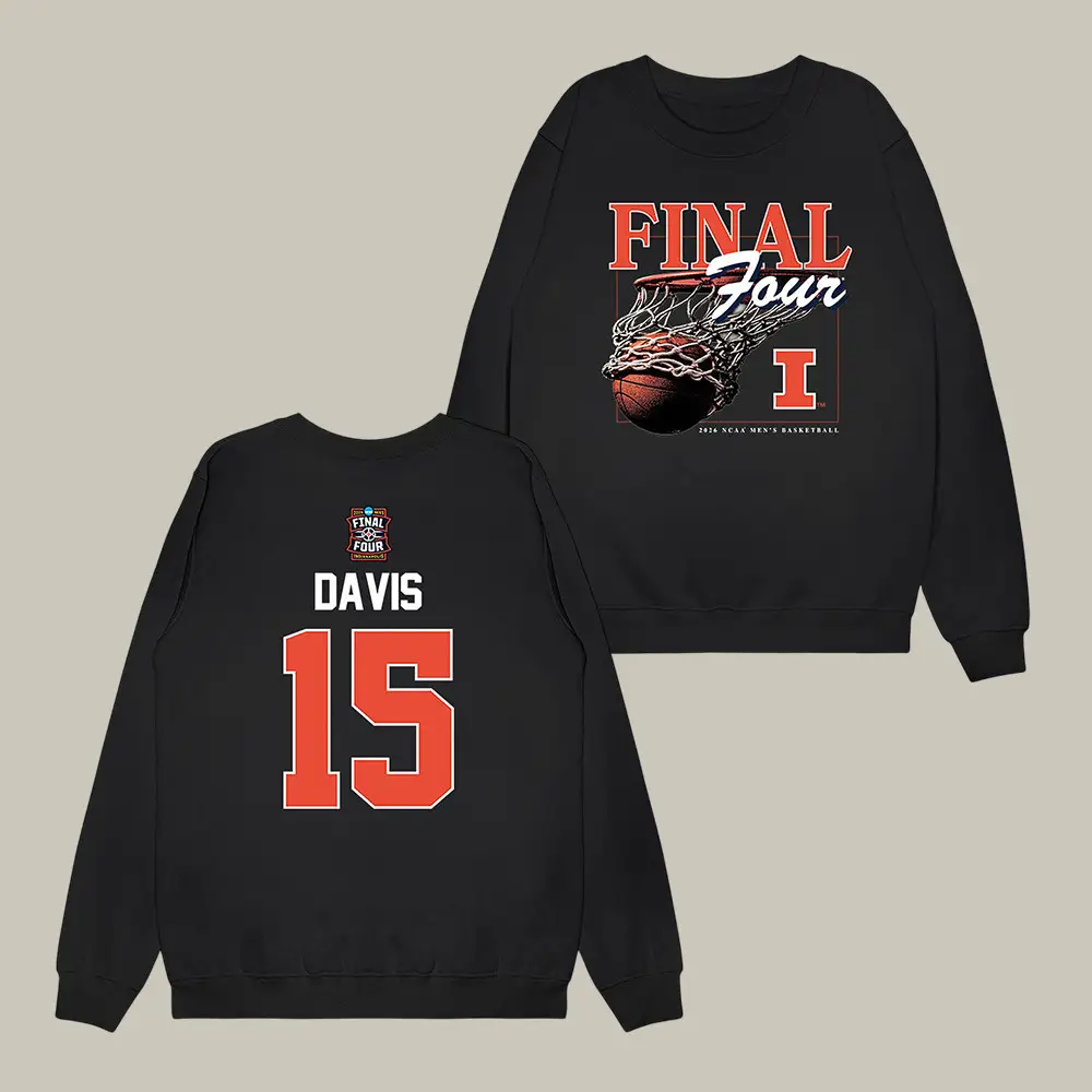 Illinois NCAA Men's Basketball Jake Davis Final Four Sweatshirt Game Day Clothing Illinois NCAA Men's Basketball Jake Davis Final Four Sweatshirt Game Day Clothing - Image 1