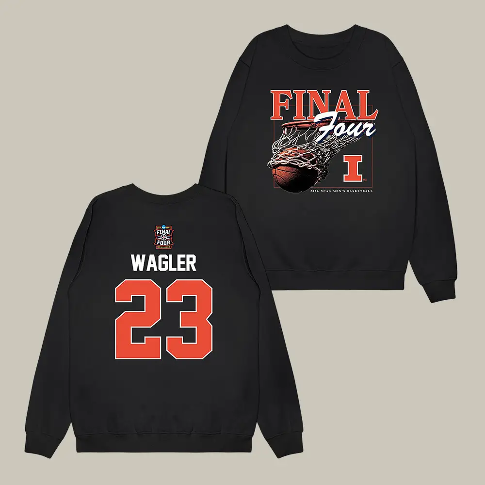 Illinois NCAA Men's Basketball Keaton Wagler Final Four Sweatshirt Basketball Clothing