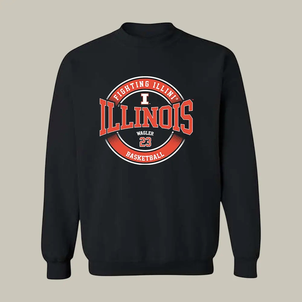 Illinois NCAA Men's Basketball Keaton Wagler Sweatshirt Basketball Apparel Fan Gifts