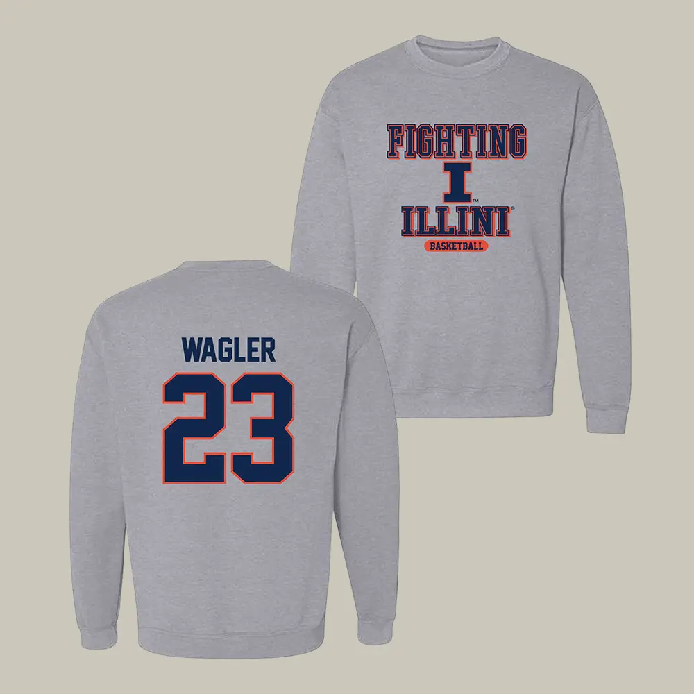 Illinois NCAA Men's Basketball Keaton Wagler Sweatshirt Fighting Illini Final Four Clothing Fans Gear