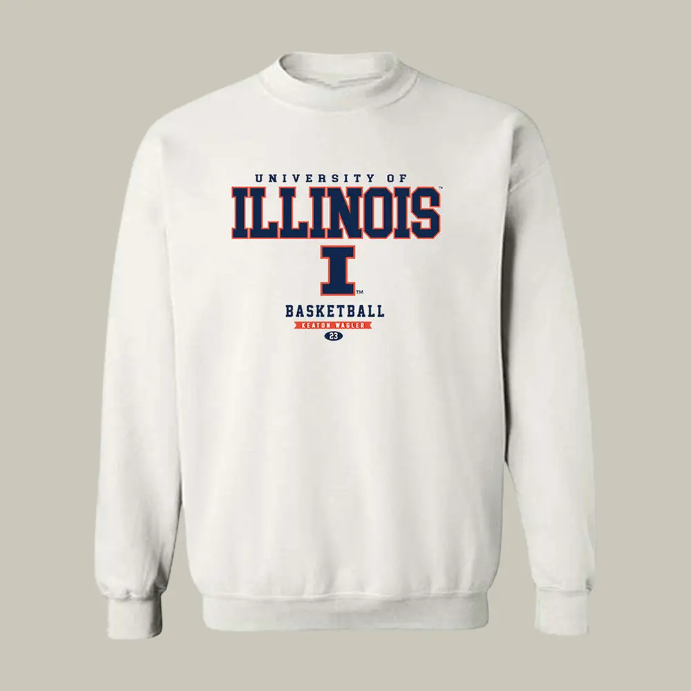 Illinois NCAA Men's Basketball Keaton Wagler Sweatshirt Game Day Clothing Basketball Gear Illinois NCAA Men's Basketball Keaton Wagler Sweatshirt Game Day Clothing Basketball Gear - Image 1