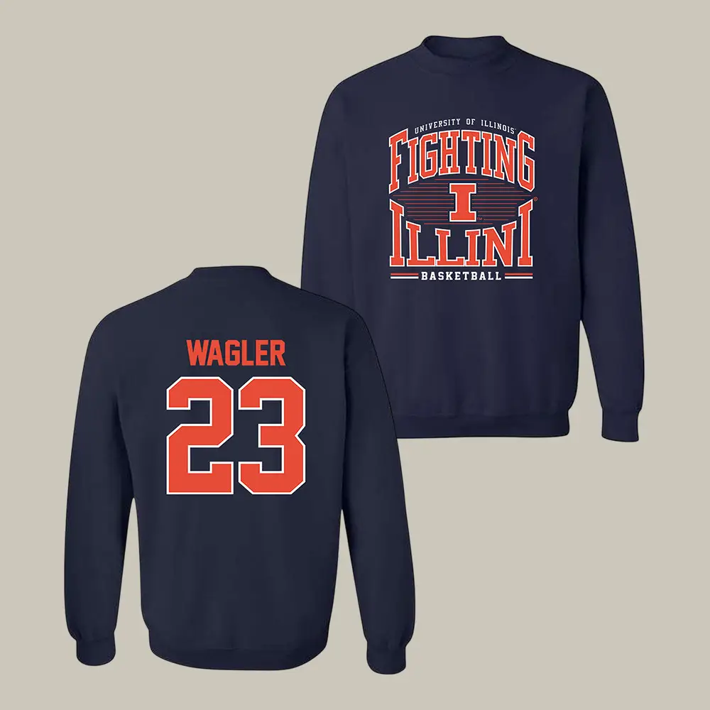 Illinois NCAA Men's Basketball Keaton Wagler Sweatshirt Illinois 2026 March Madness Clothing Gift