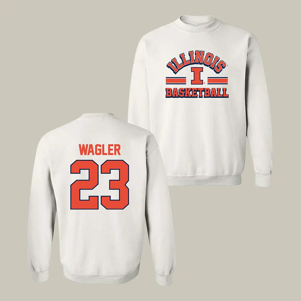 Illinois NCAA Men's Basketball Keaton Wagler Sweatshirt Illinois Fighting Illini Clothing