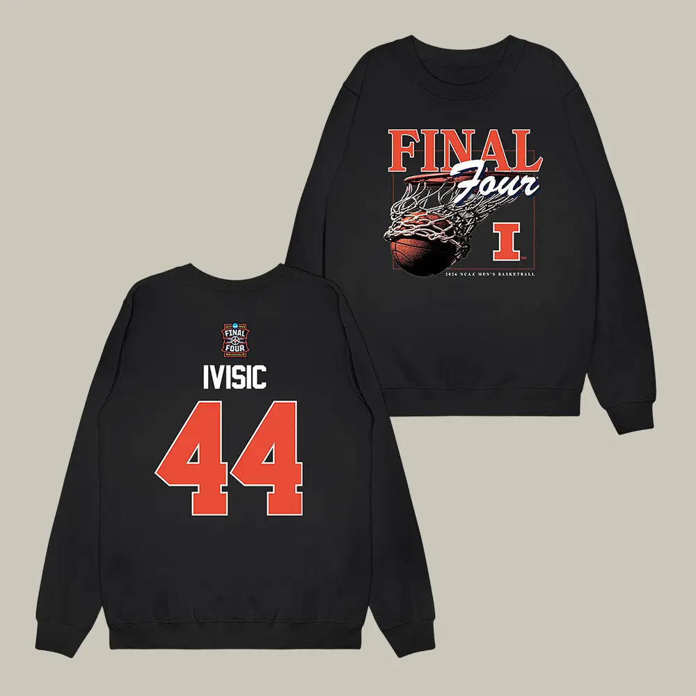 Illinois NCAA Men's Basketball Zvonimir Ivisic Final Four Sweatshirt South Regional Champs Merch