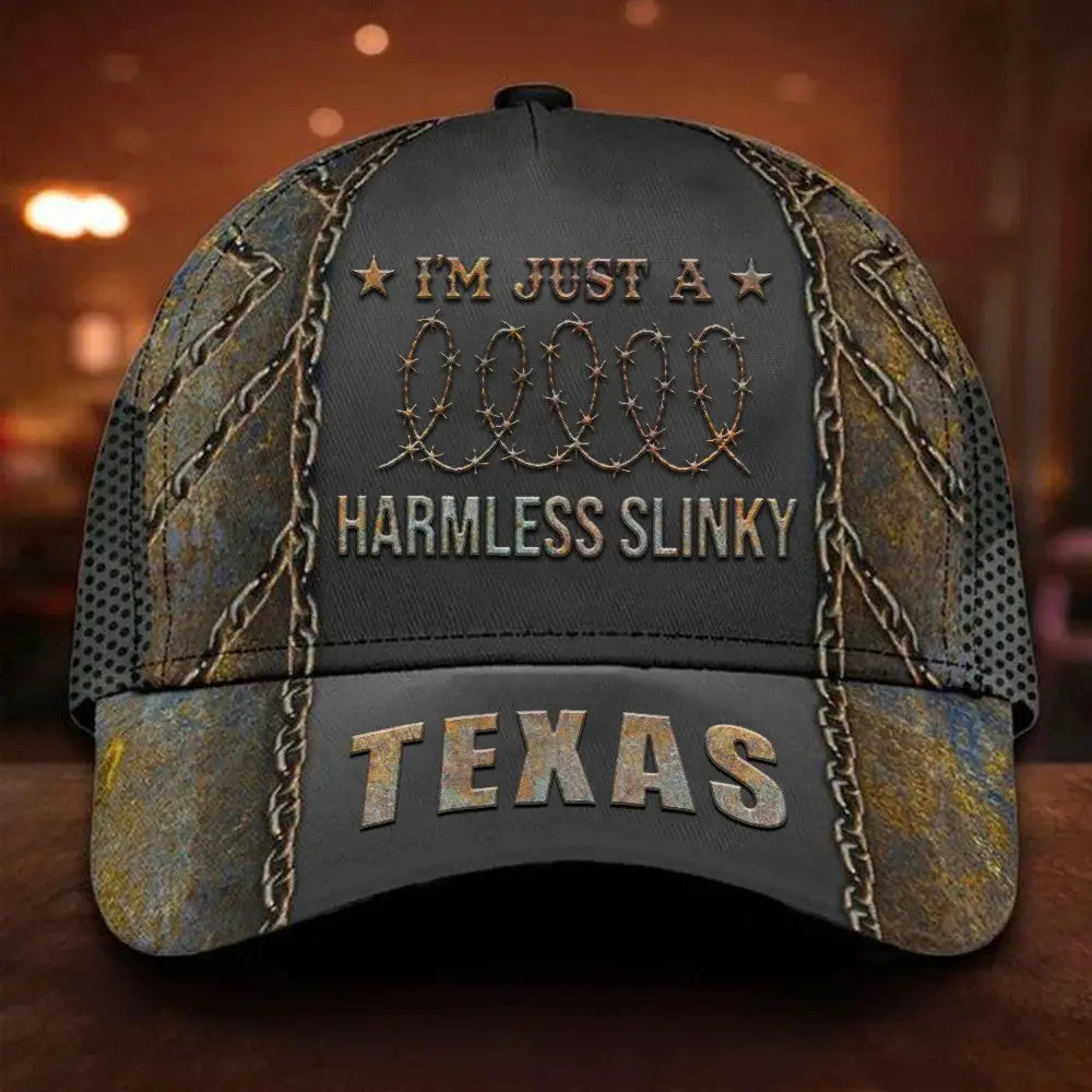I'm Just A Harmless Slinky Texas Razor Wire Hat I Stand With Texas Hat