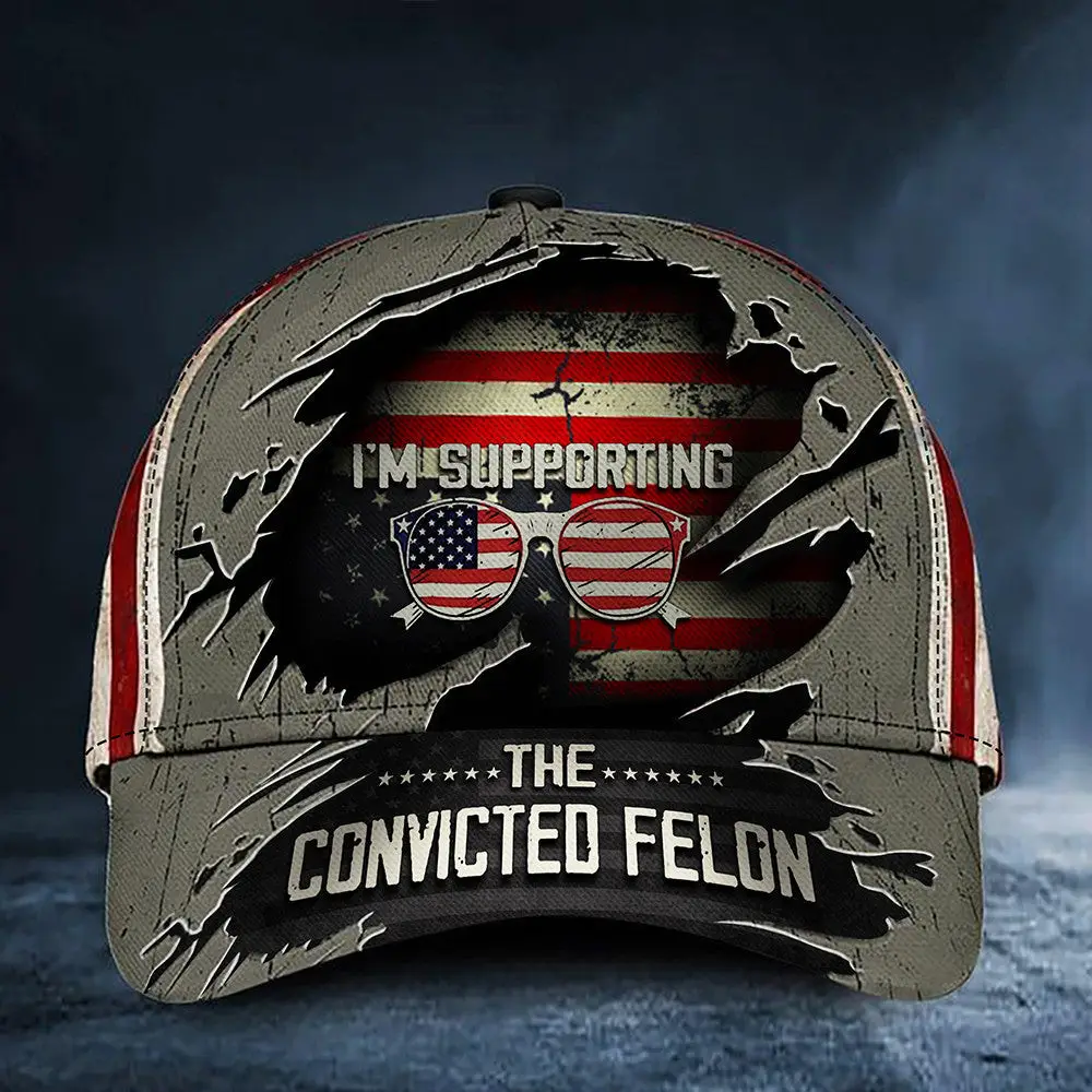 I'm Supporting The Convicted Felon Hat Upside Down Flag Old Vintage Hat -WearandDecor