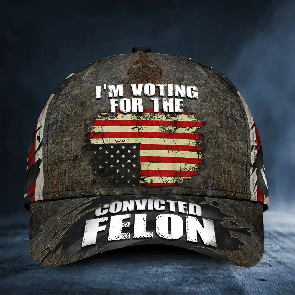 I'm Voting For The Convicted Felon Hat Upside Down Flag Vintage Hat