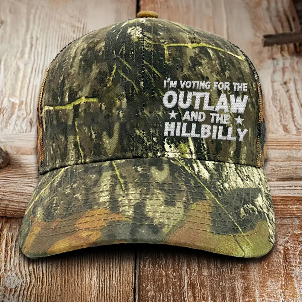 I'm Voting For The OutLaw And HillBilly Embroidered Camo Hat President-Elect Trump Vance Hat