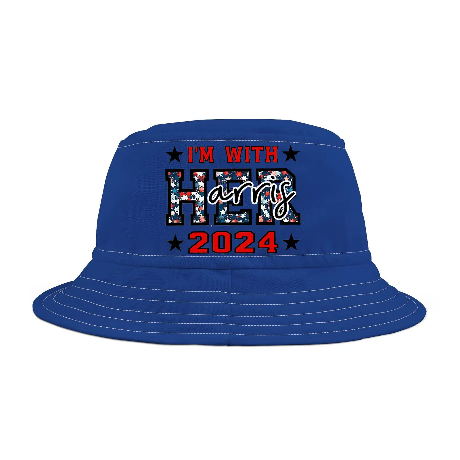 I'm With Her Harris 2024 Vote Blue Bucket Hat Gifts For Democrats