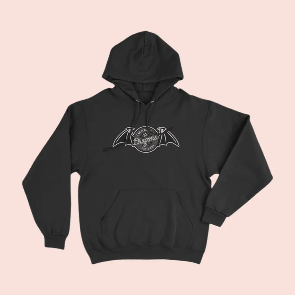 Imagine Dragons Merch Store Vintage Bat Badge Hoodie Fan Apparel
