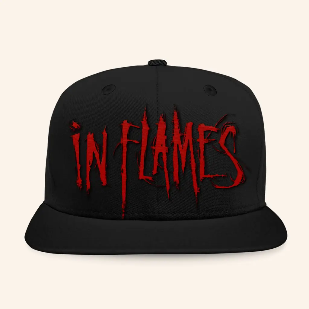 In Flames Merch Logo Snapback Hat Embroidered Gifts For Band Lovers