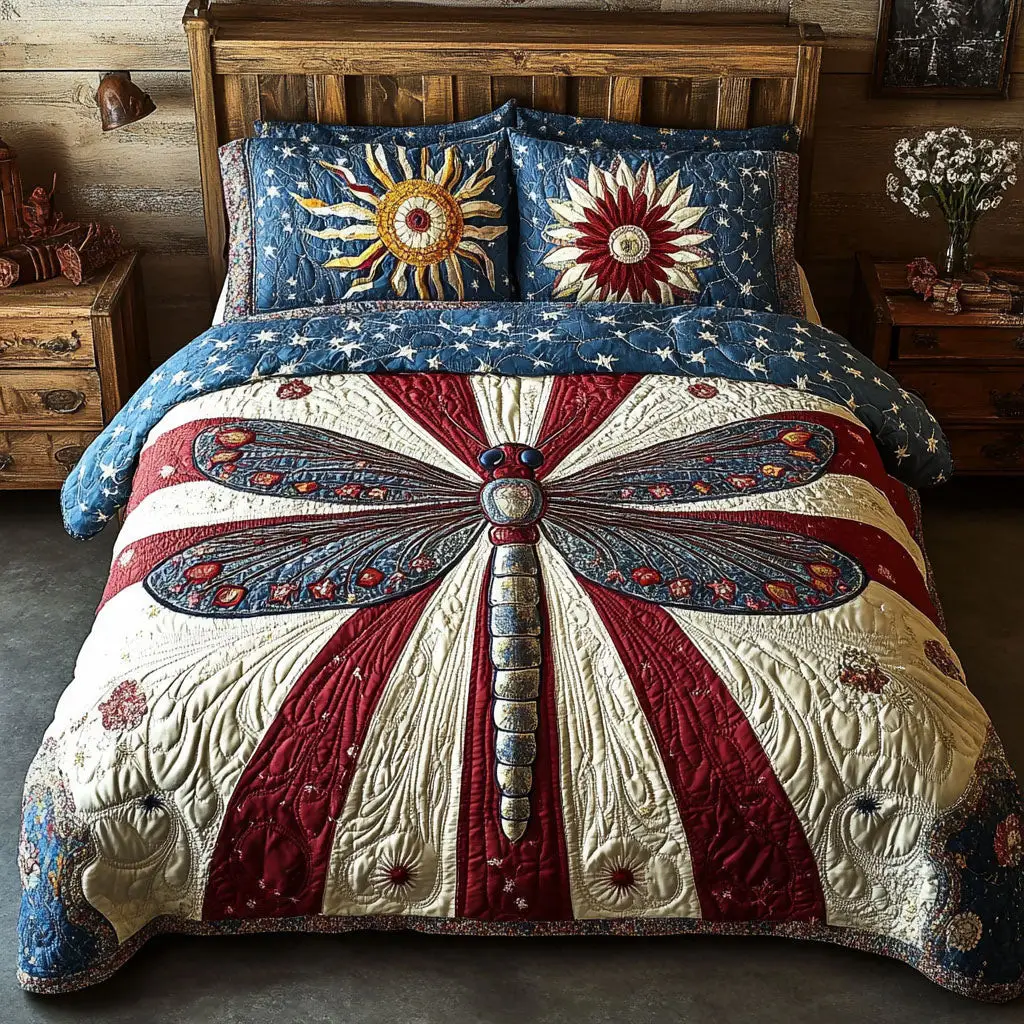Independence Glide Quilted Bedding Set Best Luxury Sheets Fourth Of July Gifts Independence Glide Quilted Bedding Set Best Luxury Sheets Fourth Of July Gifts - Image 1