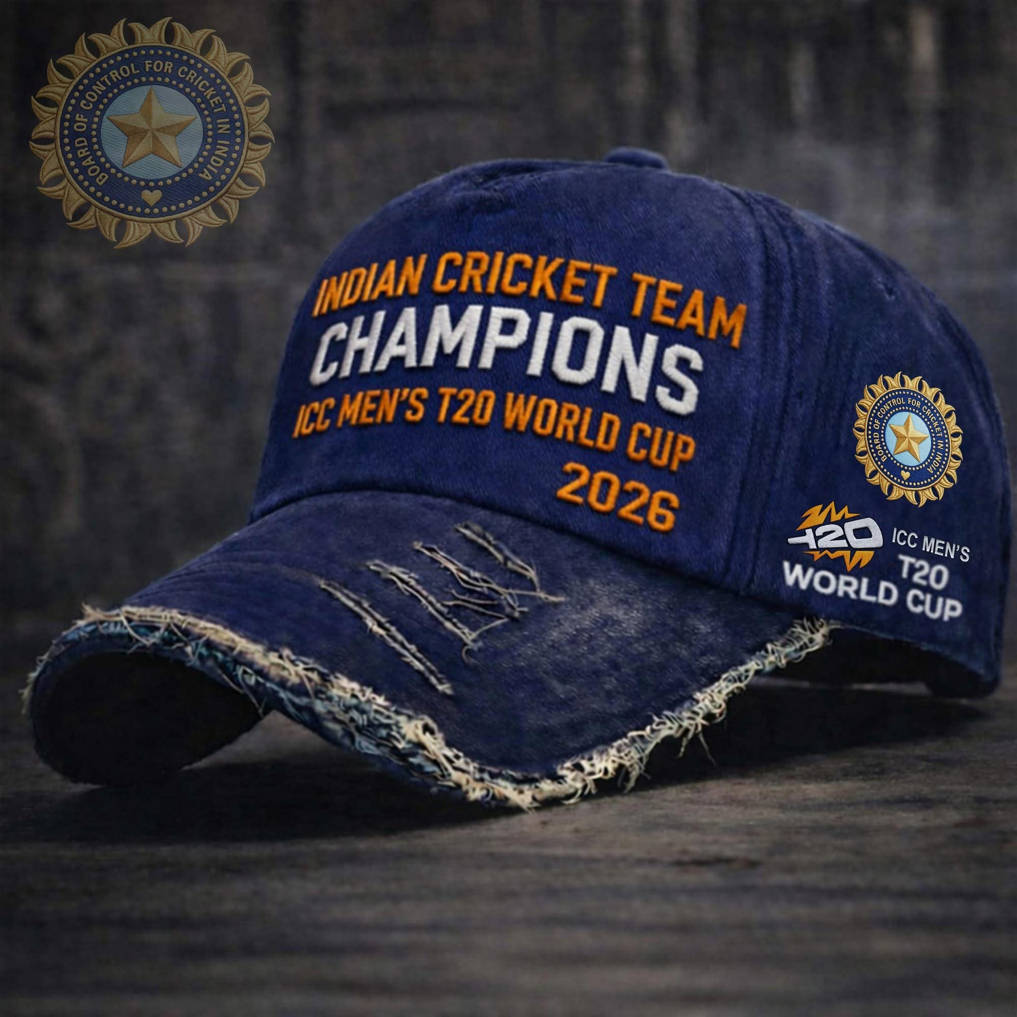 Indian Cricket Team Champions ICC T20 World Cup 2026 Baseball Hat Fan Gear Gift For Cricket Fans