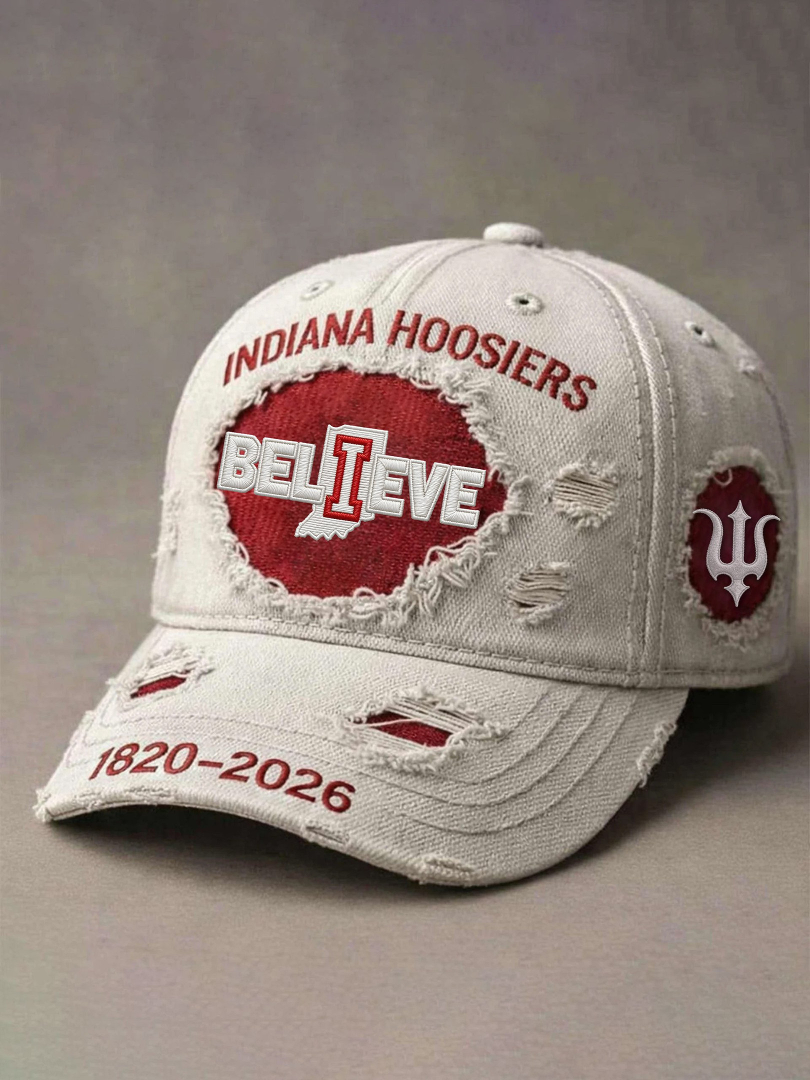 Indiana Hoosiers Believe 1820 2026 Vintage Hat Indiana Hoosiers Merch Fan Gear Indiana Hoosiers Believe 1820 2026 Vintage Hat Indiana Hoosiers Merch Fan Gear - Image 1