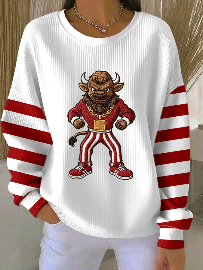 Indiana Hoosiers Bull Mascot Sweatshirt Indiana Hoosiers Apparel Football Gear