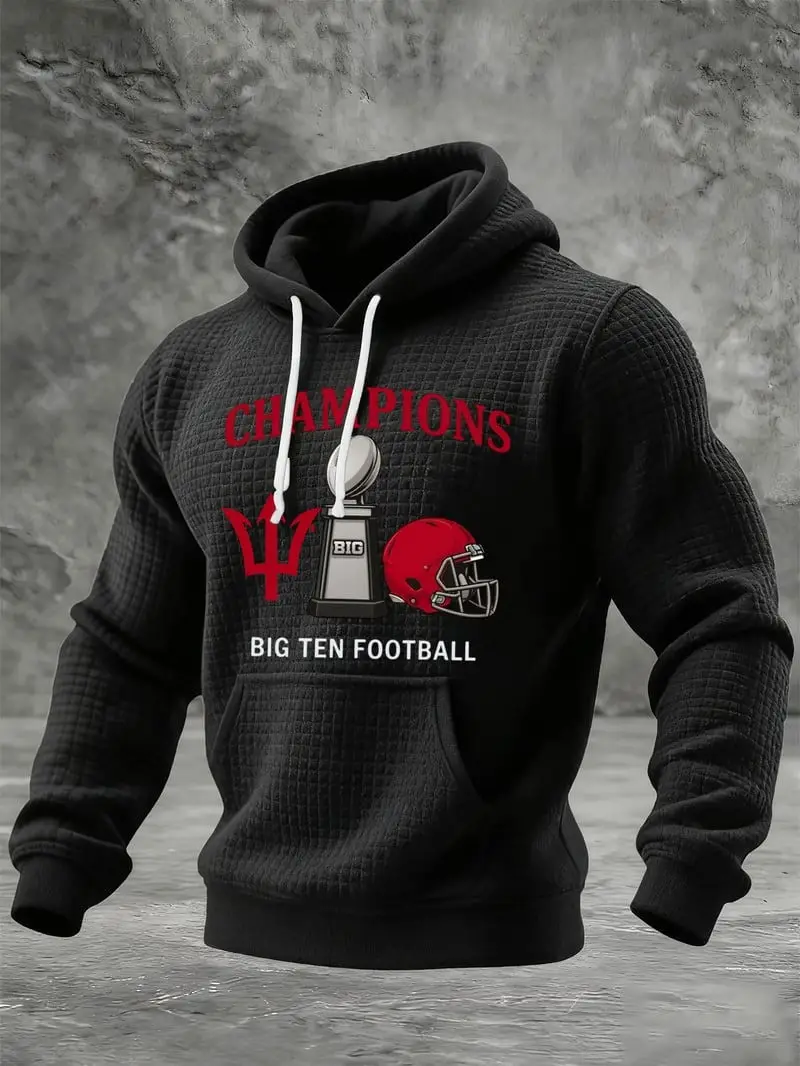 Indiana Hoosiers Football Hoodie Champions Big Ten Football Apparel Ideas For Him