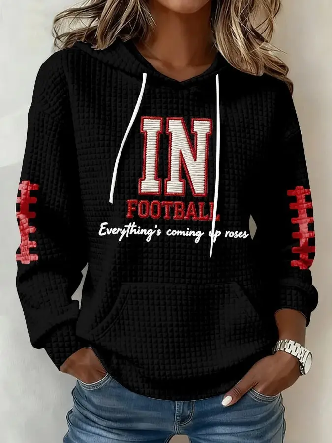 Indiana Hoosiers Football Hoodie IN Football Everything's Coming Up Roses Gift For Her