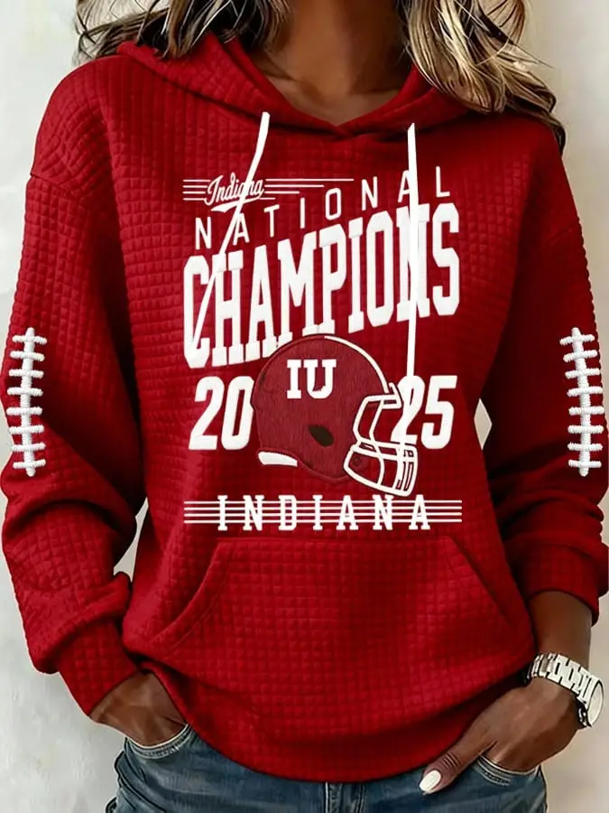 Indiana Hoosiers Football Hoodie Indiana National Championships 2025 Gift For Her
