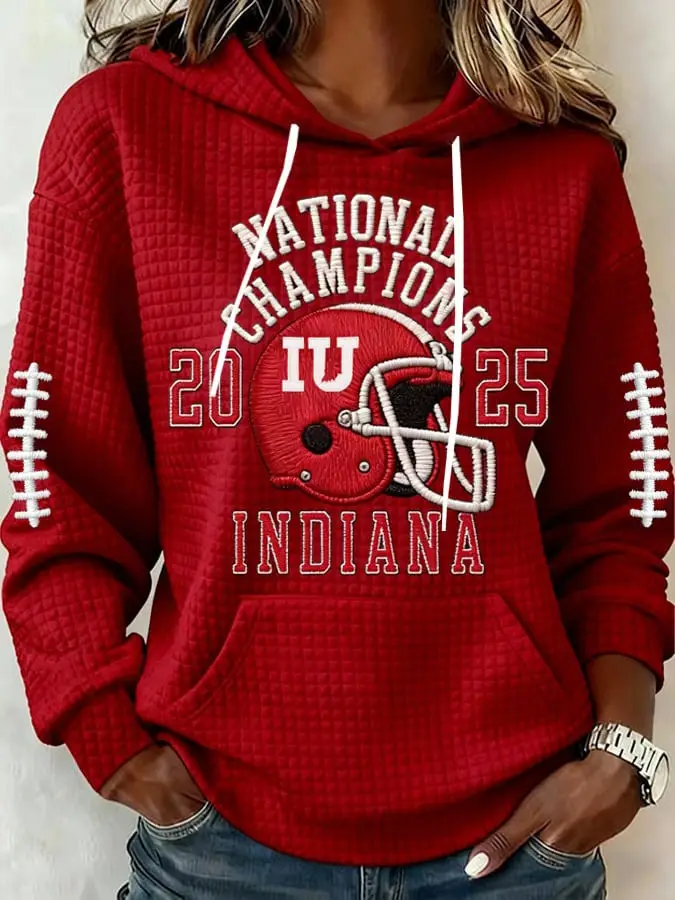 Indiana Hoosiers Football Hoodie National Championship Indiana 2025 Clothes For Fans