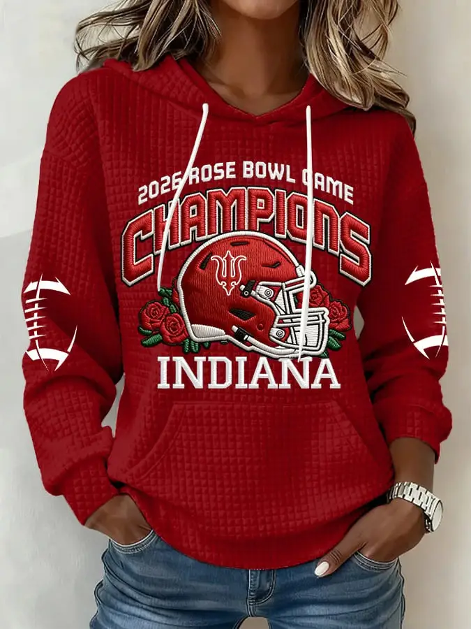 Indiana Hoosiers Hoodie 2026 Rose Bowl Game Champions Flower Gift For Women Fans