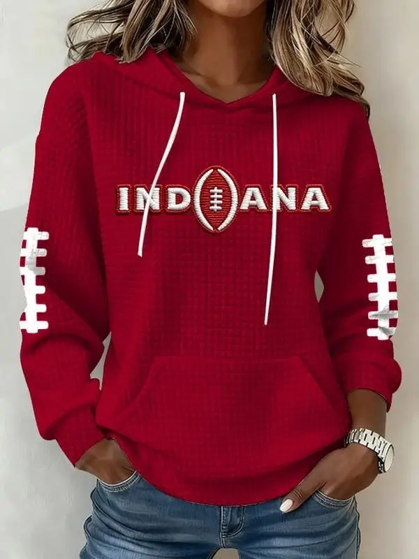 Indiana Hoosiers Hoodie Women's Football Game Day Apparel Football Merch Indiana Hoosiers Gifts