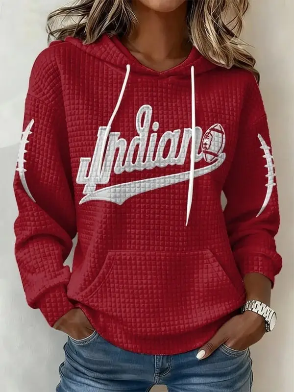 Indiana Hoosiers Hoodie Women's Game Day Apparel Football Merch Indiana Hoosiers Gifts For Fans