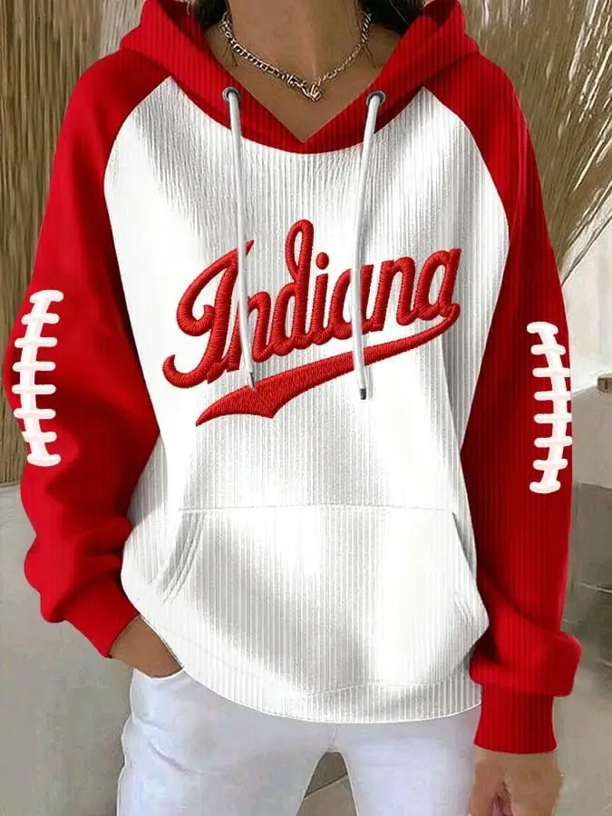 Indiana Hoosiers Hoodie Women's Game Day Apparel Hoosiers Merch Best Football Fan Gifts