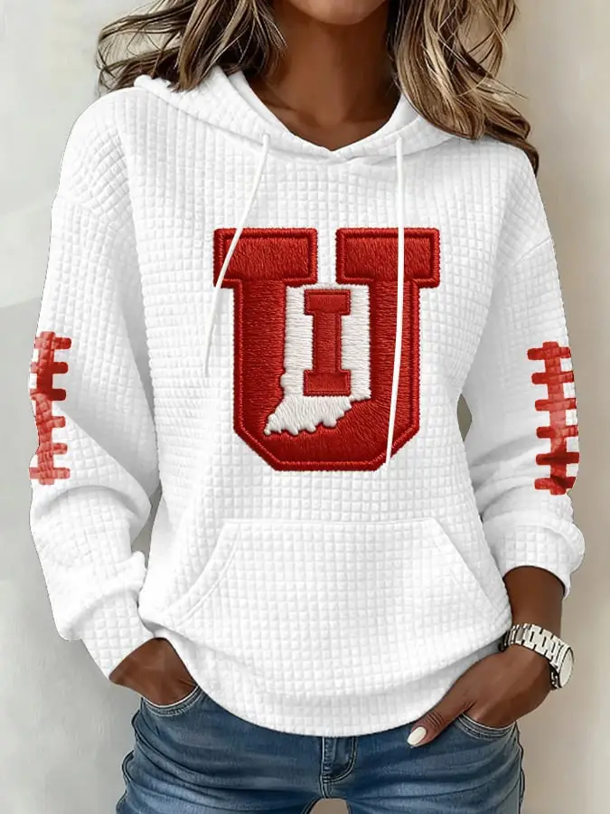 Indiana Hoosiers Merchandise U Hoodie Game Day Football Apparel Gifts For Women Indiana Hoosiers Merchandise U Hoodie Game Day Football Apparel Gifts For Women - Image 1