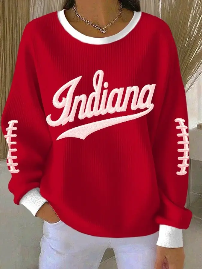 Indiana Hoosiers Sweatshirt Women's Football Game Day Clothing Hoosiers Gifts For Fans