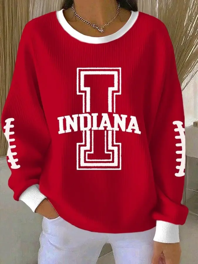 Indiana Hoosiers Sweatshirt Women's Game Day Football Fan Merch Indiana Hoosiers Gifts Ideas
