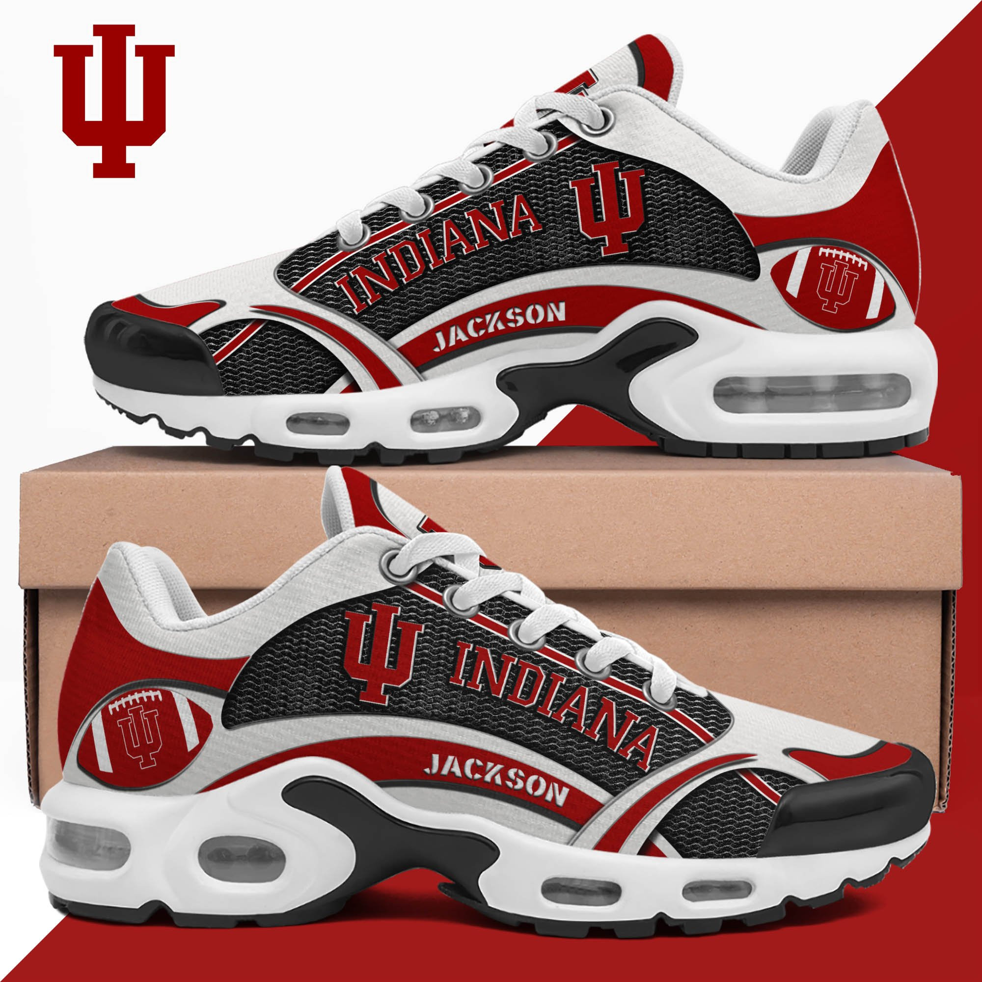 Indiana Hoosiers Team Shoes 2025 Version Custom Name 889 Indiana Hoosiers Team Shoes 2025 Version Custom Name 889 - Image 1