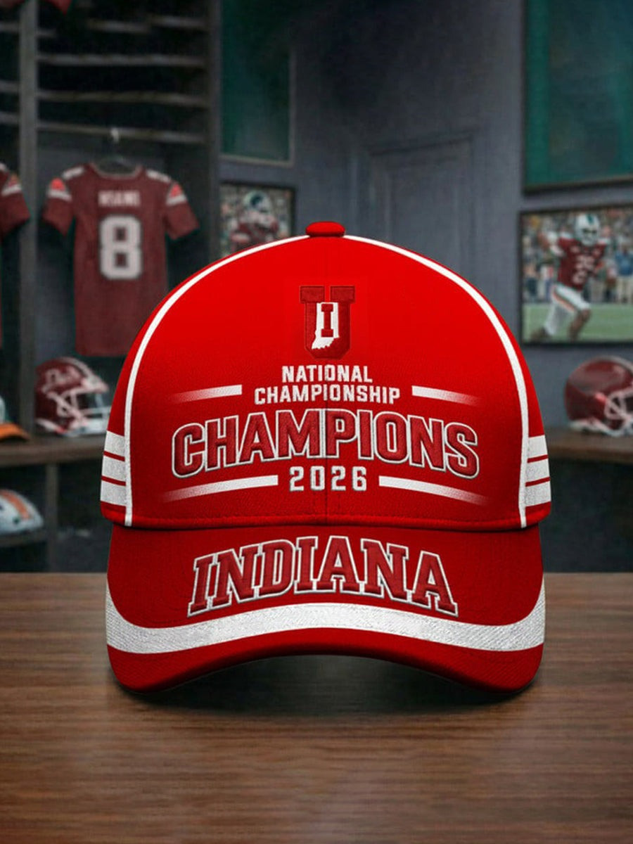 Indiana National Championship 2026 Hat Champions Baseball Cap Gifts For Indiana Hoosiers Fans Indiana National Championship 2026 Hat Champions Baseball Cap Gifts For Indiana Hoosiers Fans - Image 1