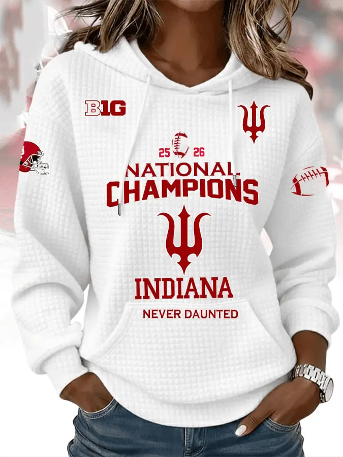 Indiana National Championship Hoodie Waffle Hoosiers Pride Merch Gift for Wife