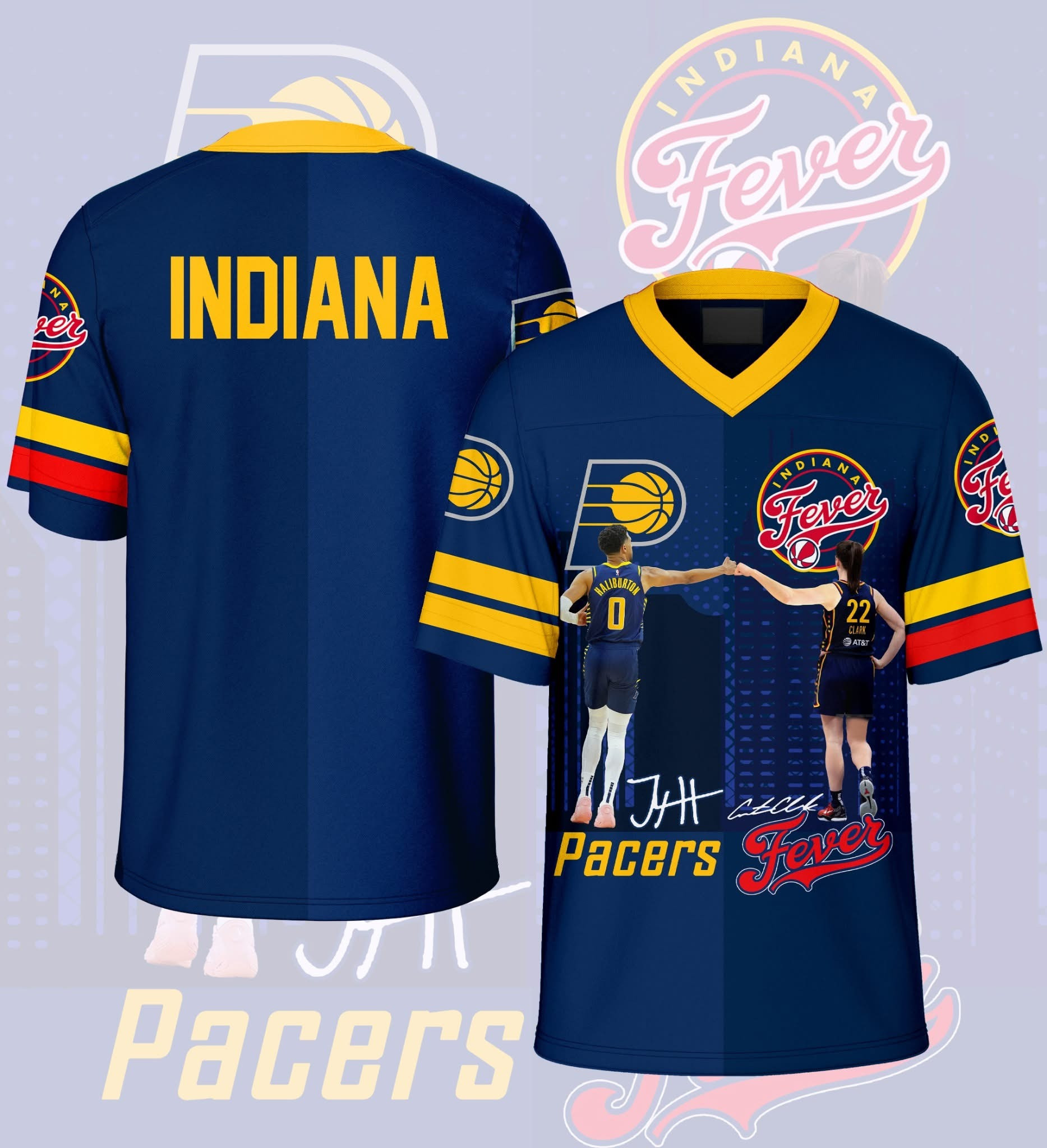 Indiana Pacers And Fever V-Neck Jersey Shirt Basketball Fan Clothing For Men Women