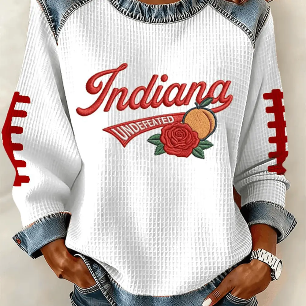 Indiana Peach Rose Bowl Sweatshirt Indiana Hoosiers Undefeated Season Clothing Line