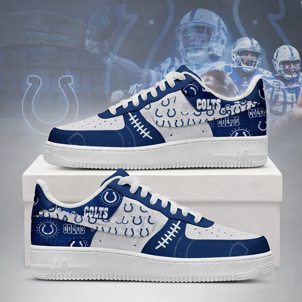 Indianapolis Colts Football League 2026 Air Force 1 Shoes Sneakers Indianapolis Colts Football League 2026 Air Force 1 Shoes Sneakers - Image 1