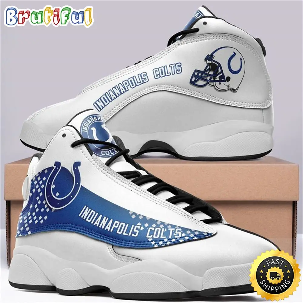 Indianapolis Colts Nfl Ver 5 Air Jordan 13 Sneaker Indianapolis Colts Nfl Ver 5 Air Jordan 13 Sneaker - Image 1