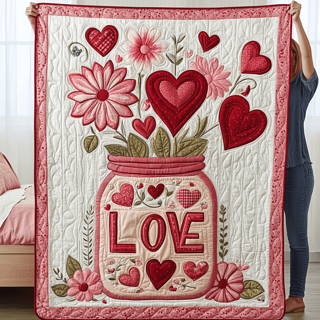 Infinite Love Quilted Blanket Modern Home Decor Unique Valentine's Day Ideas Gifts