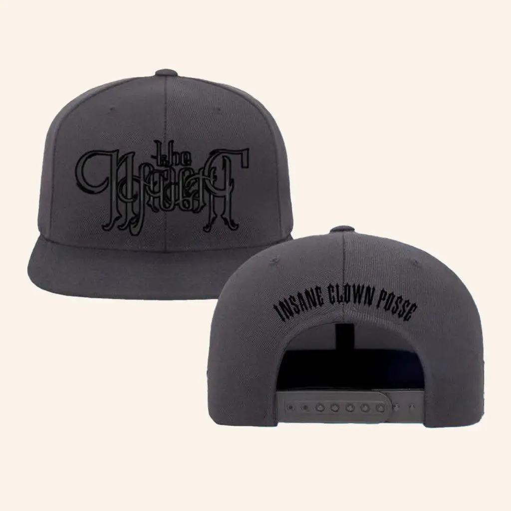 Insane Clown Posse Merch Naught Text Flatbill Snapback Hat Charcoal Embroidered -WearandDecor