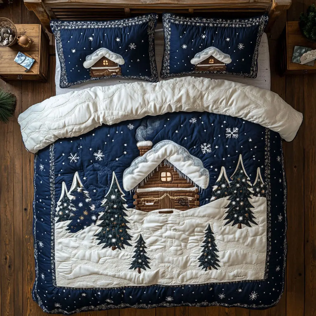 Inside Pine Forest Quilted Bedding Set Duvet Cover Bedspread Best Gifts Bedroom Decorative Inside Pine Forest Quilted Bedding Set Duvet Cover Bedspread Best Gifts Bedroom Decorative - Image 1