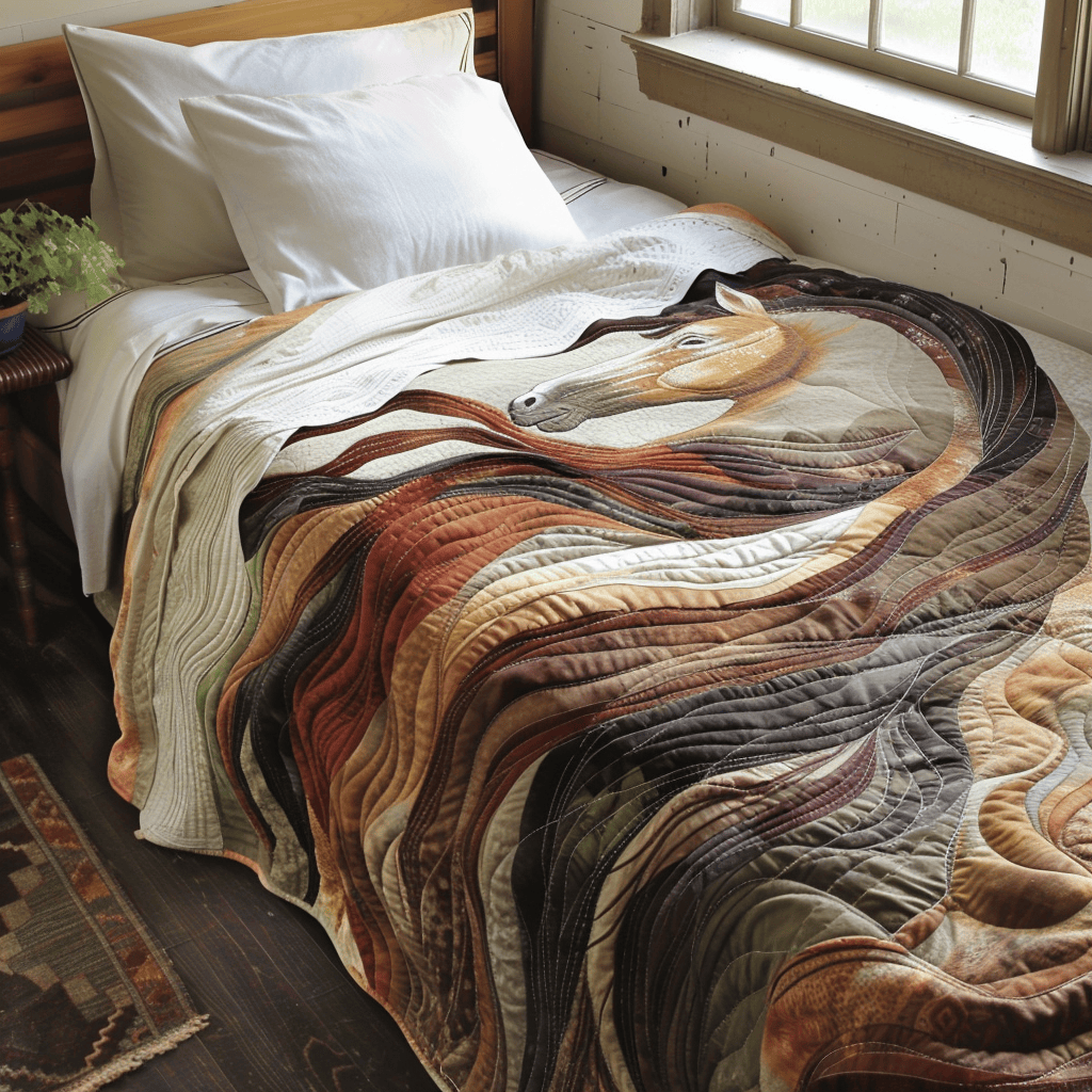 Inspiring Horse Design Quilted Blanket Xmas Holiday Gifts For New Horse Owners