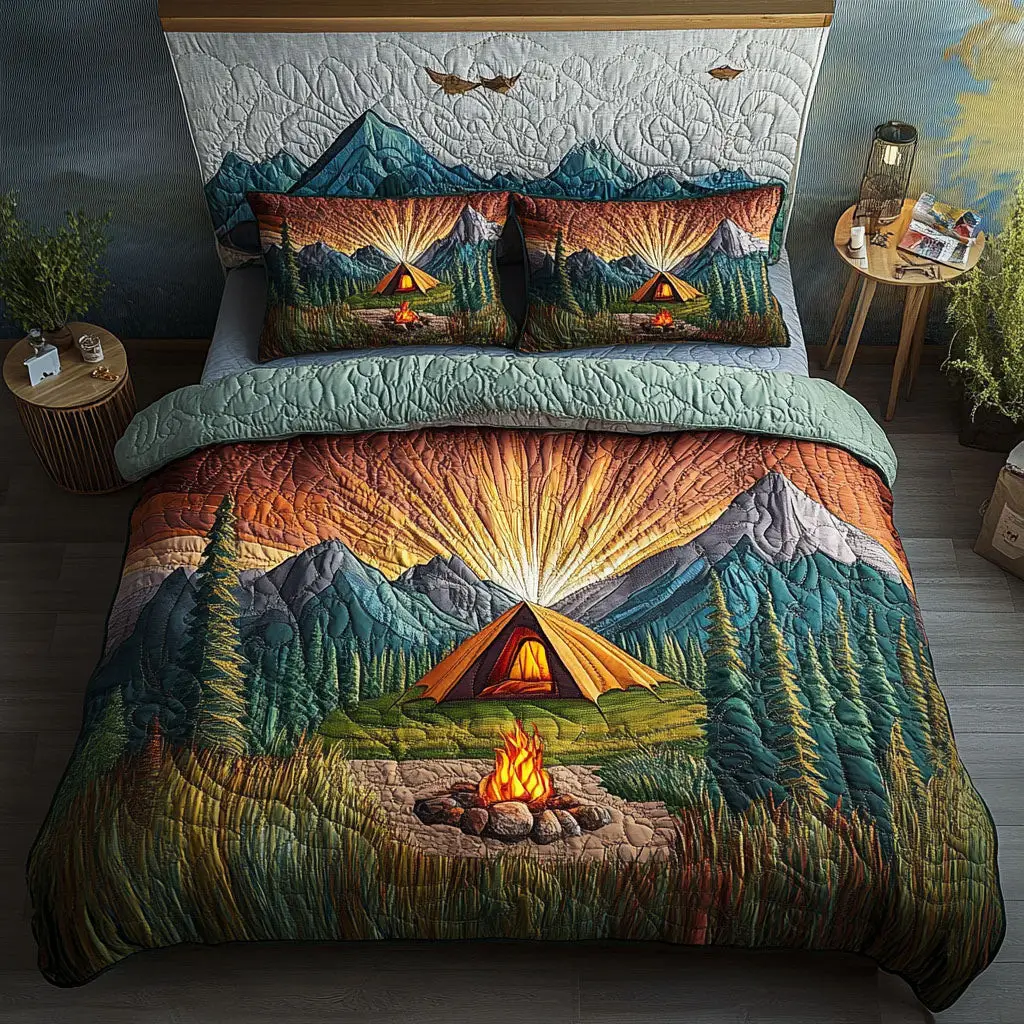 Into the Wild Quilted Bedding Set Bedroom Decorations Camping Gifts For Men Women Into the Wild Quilted Bedding Set Bedroom Decorations Camping Gifts For Men Women - Image 1
