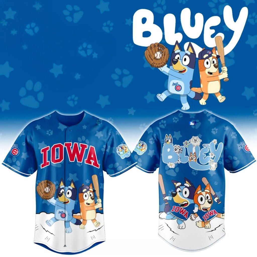 Iowa Cubs Bluey Night Jersey 2026 Iowa Cubs Merch Unique Gifts For Baseball Fans