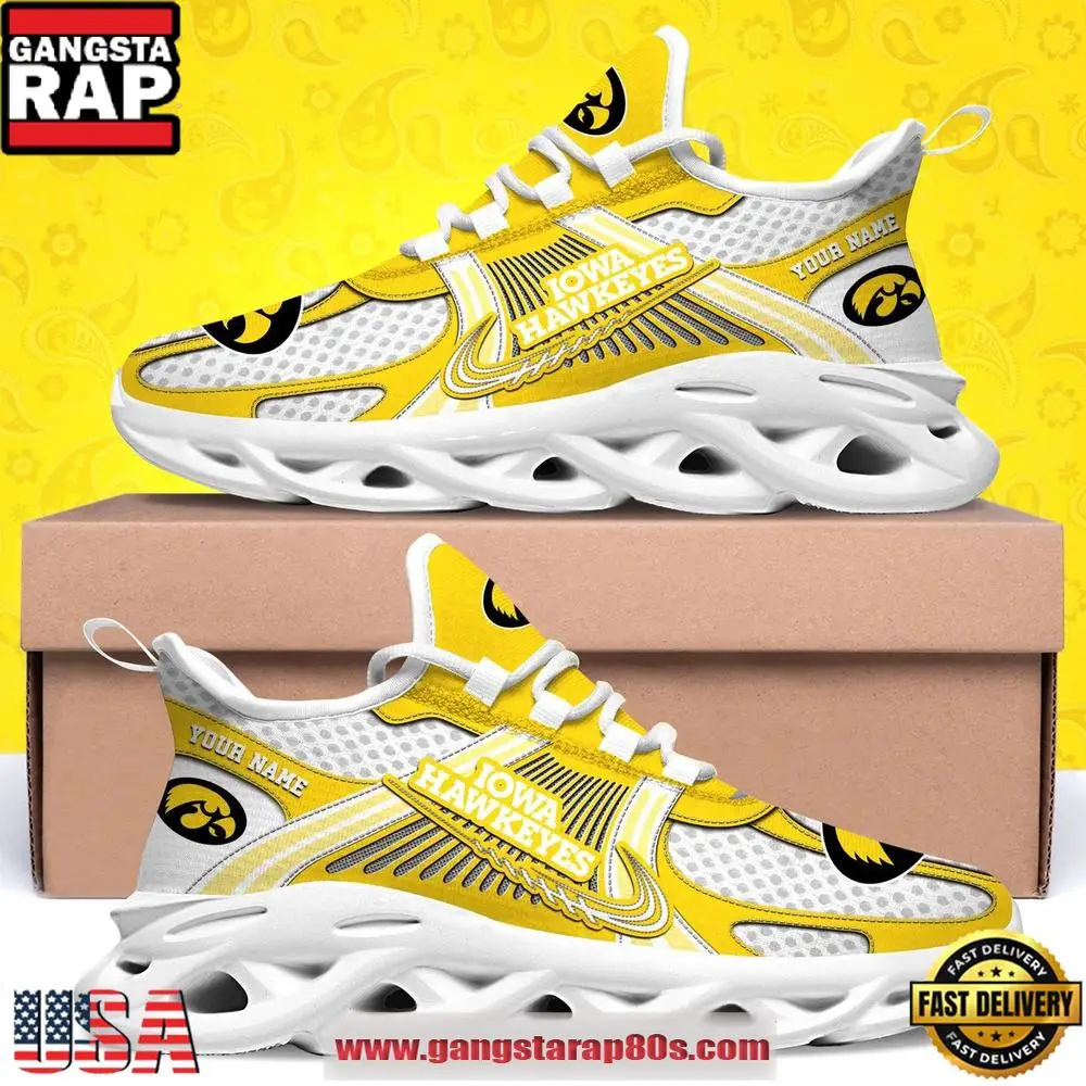 Iowa Hawkeyes Custom Name Clunky Sneaker Max Soul Shoes