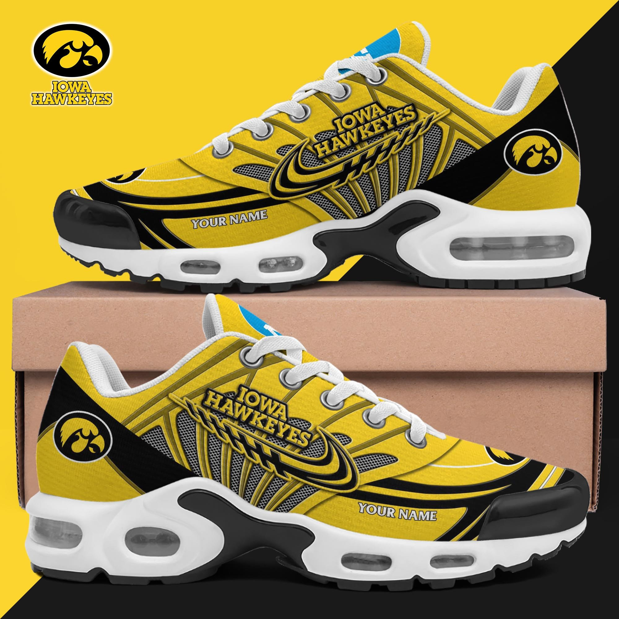 Iowa Hawkeyes Shoes 2025 Version Custom Your Name