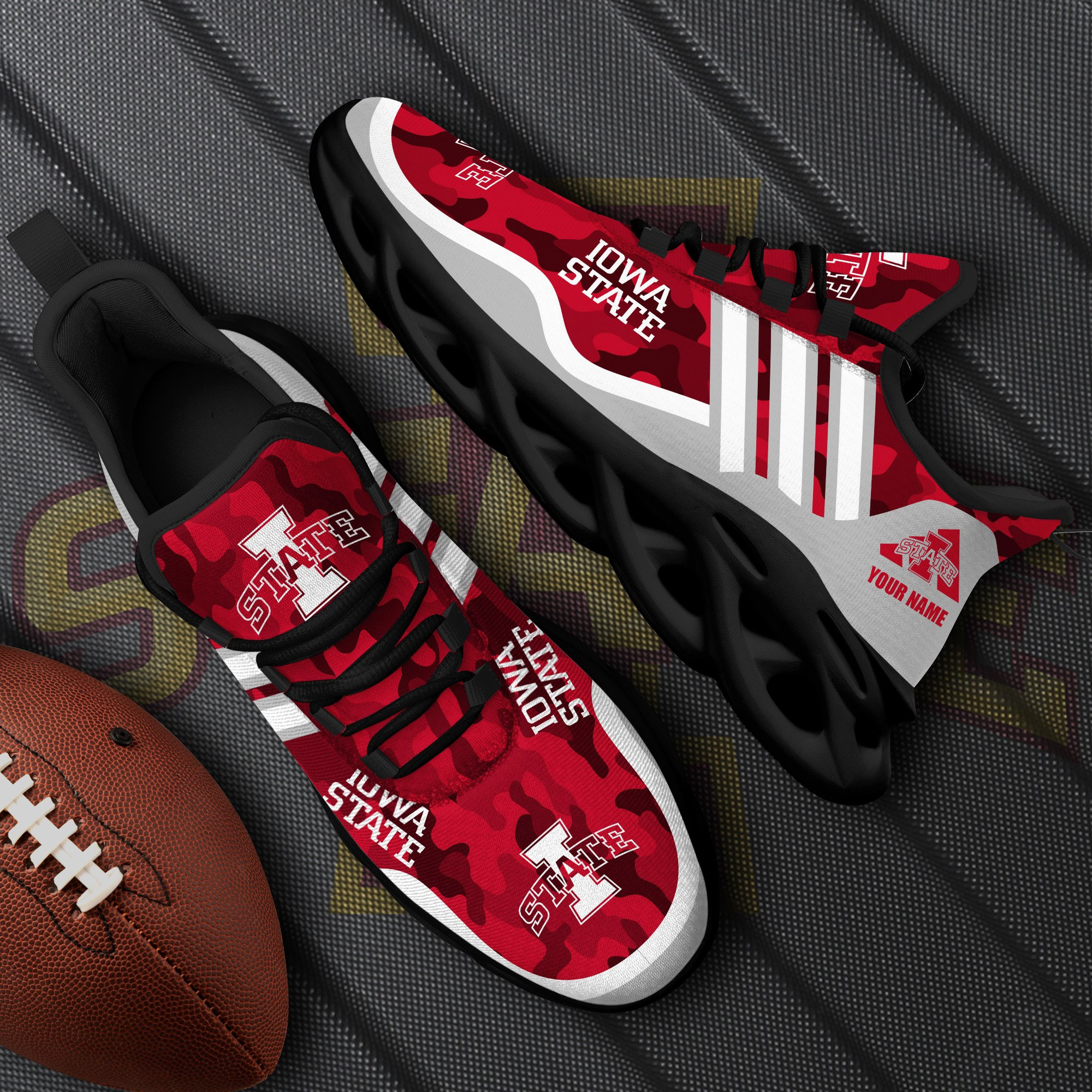Iowa State Cyclones Black Max Soul Shoes 2026 Versions Custom Name 466