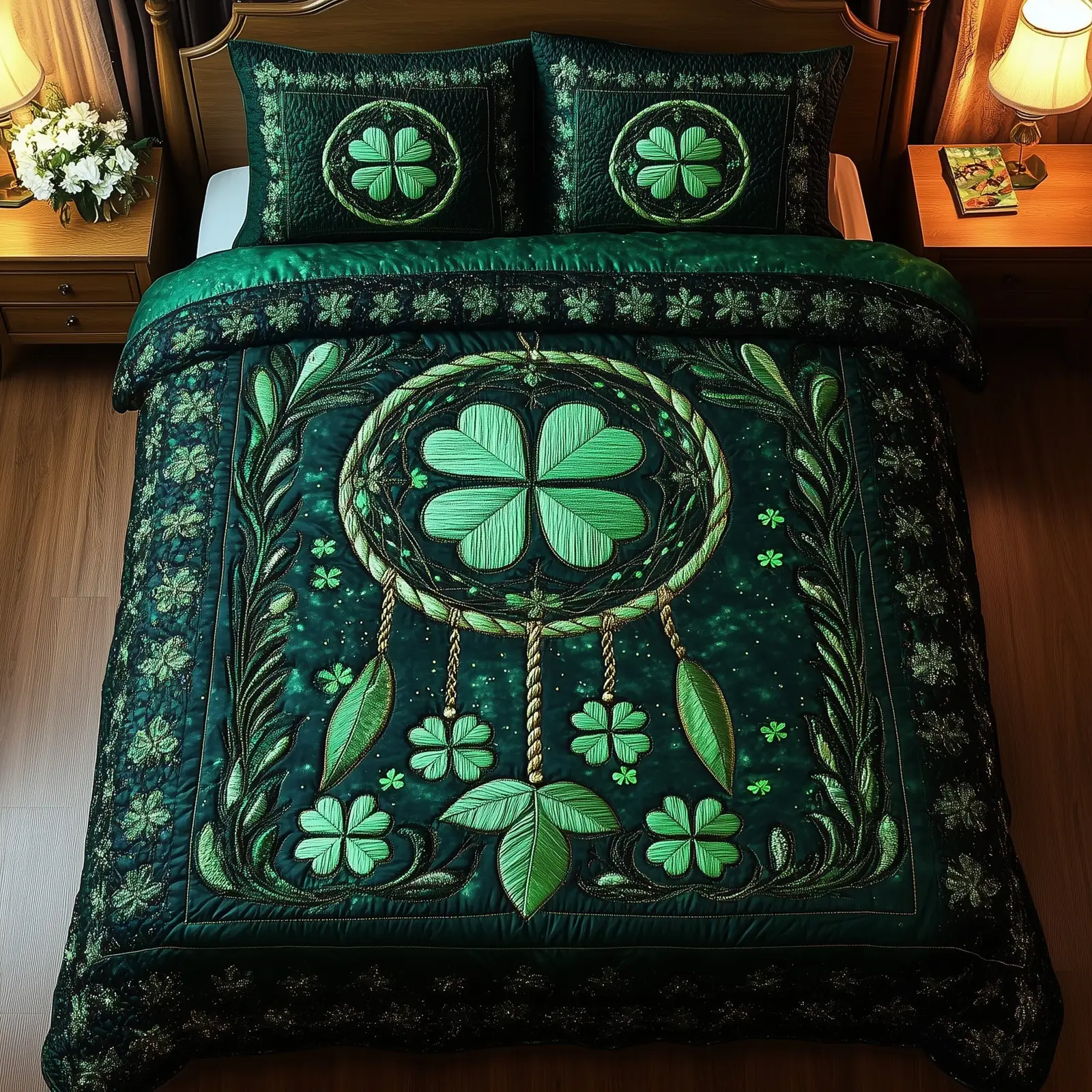 Irish Dreamcatcher Quilted Bedding Set Cotton Sateen
