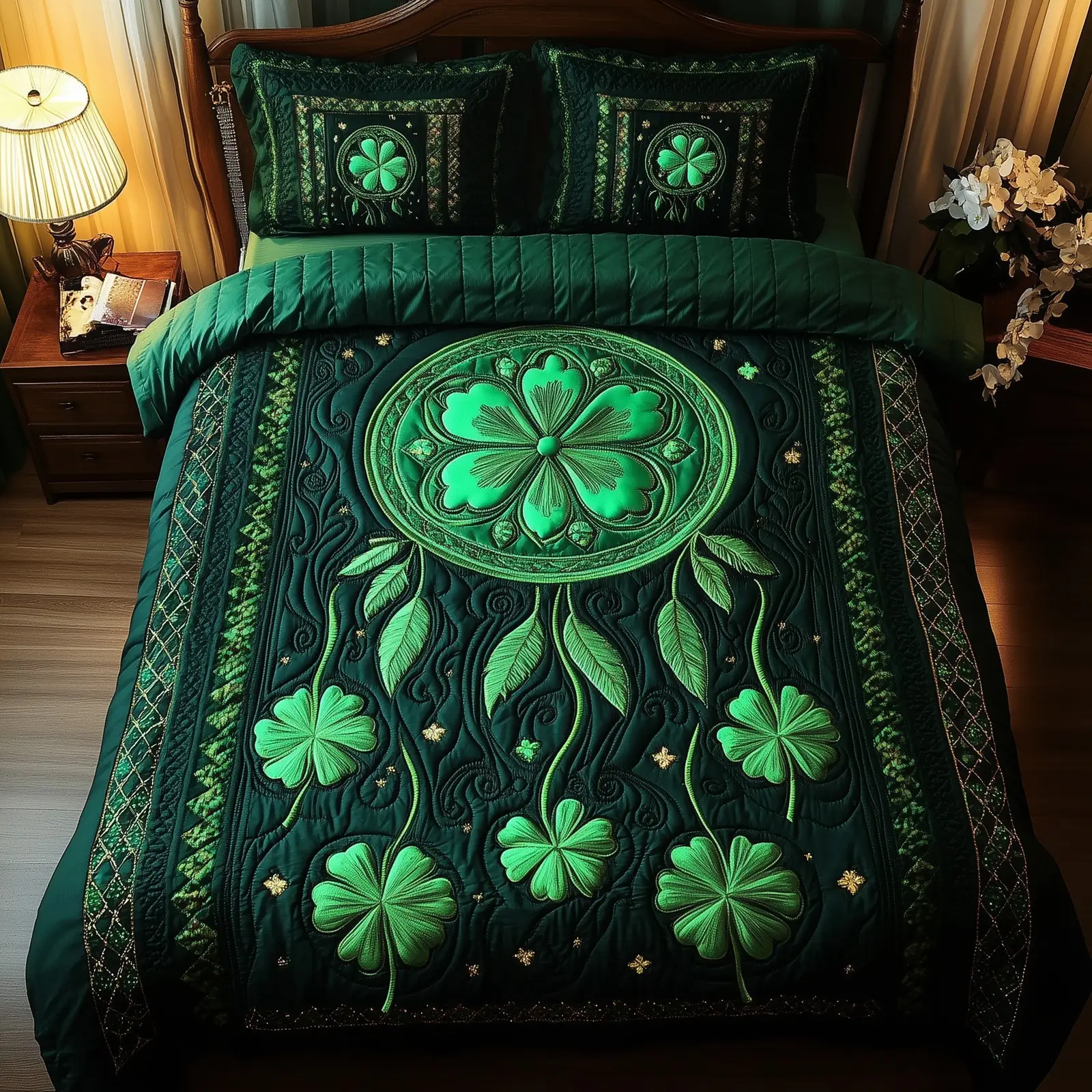 Irish Dreamcatcher Quilted Bedding Set Microfiber